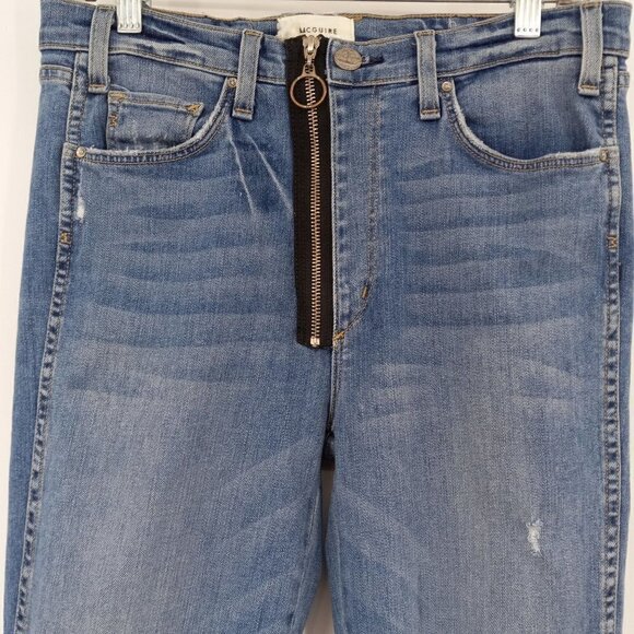 McGuire Vintage Slim Jeans in Vroom Vroom Distressed High Rise Exposed Zipper 30 - Picture 5 of 11